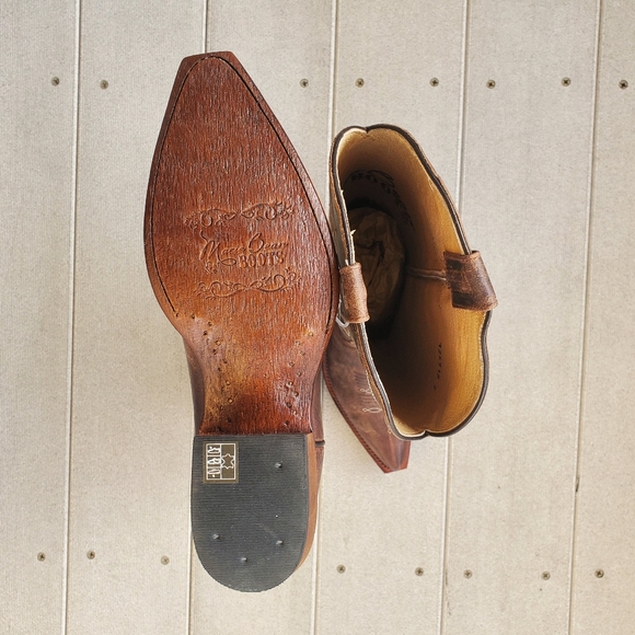 Macie Bean Brown Leather Snip Toe Western Women's Boots Size 6 M - Picture 10 of 16